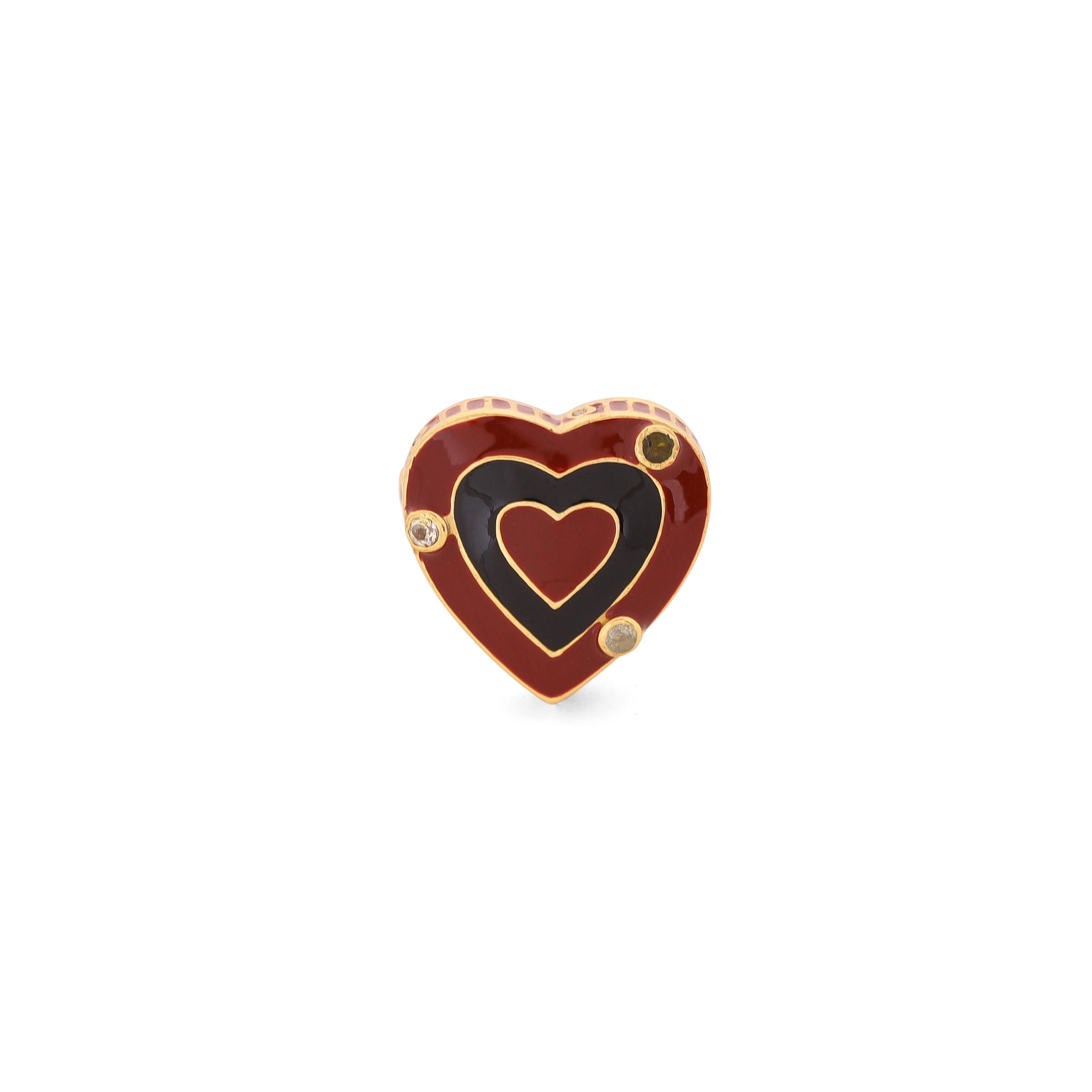 Heart Palma Ring - Marsala & Black