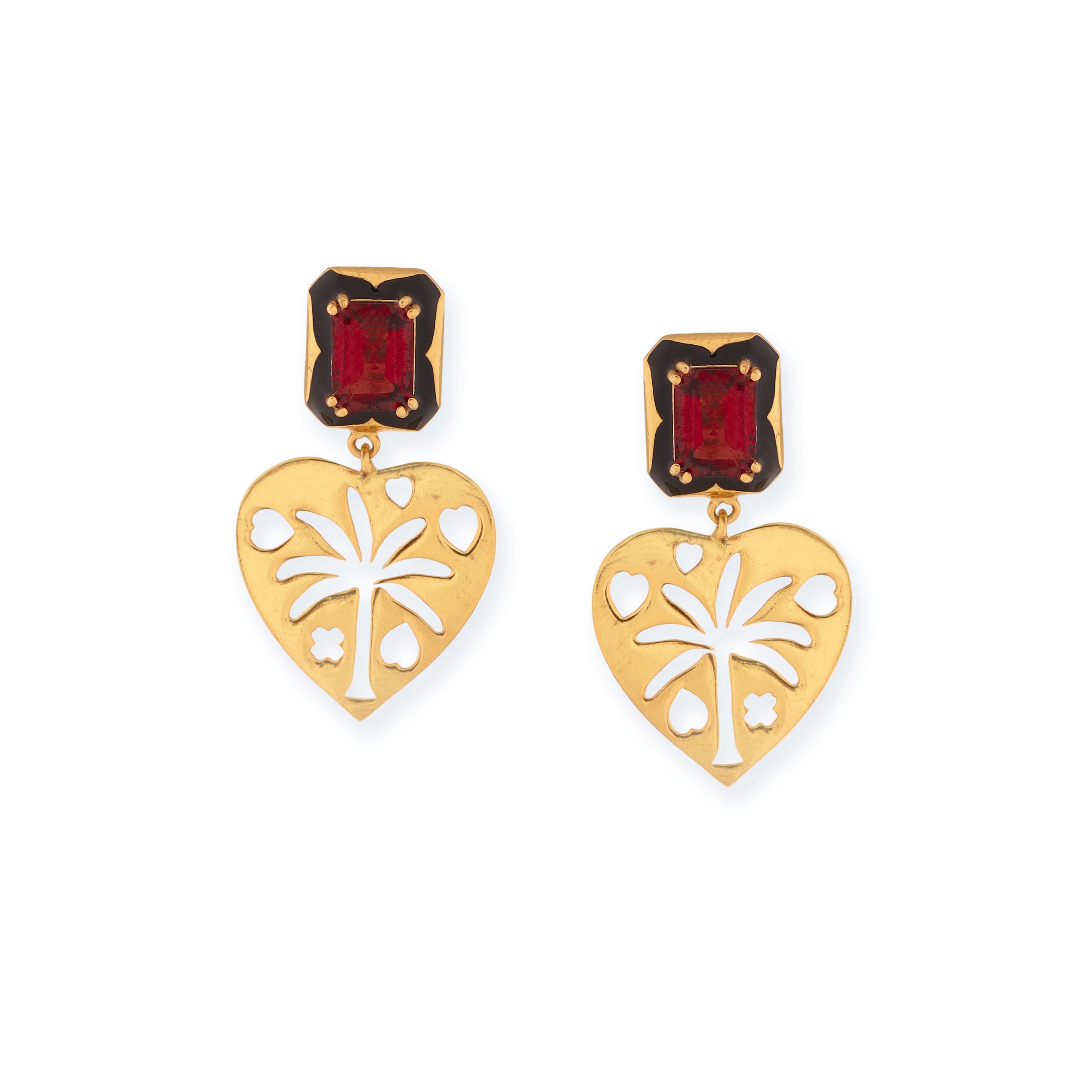 Sora Palma Earrings - Garnet