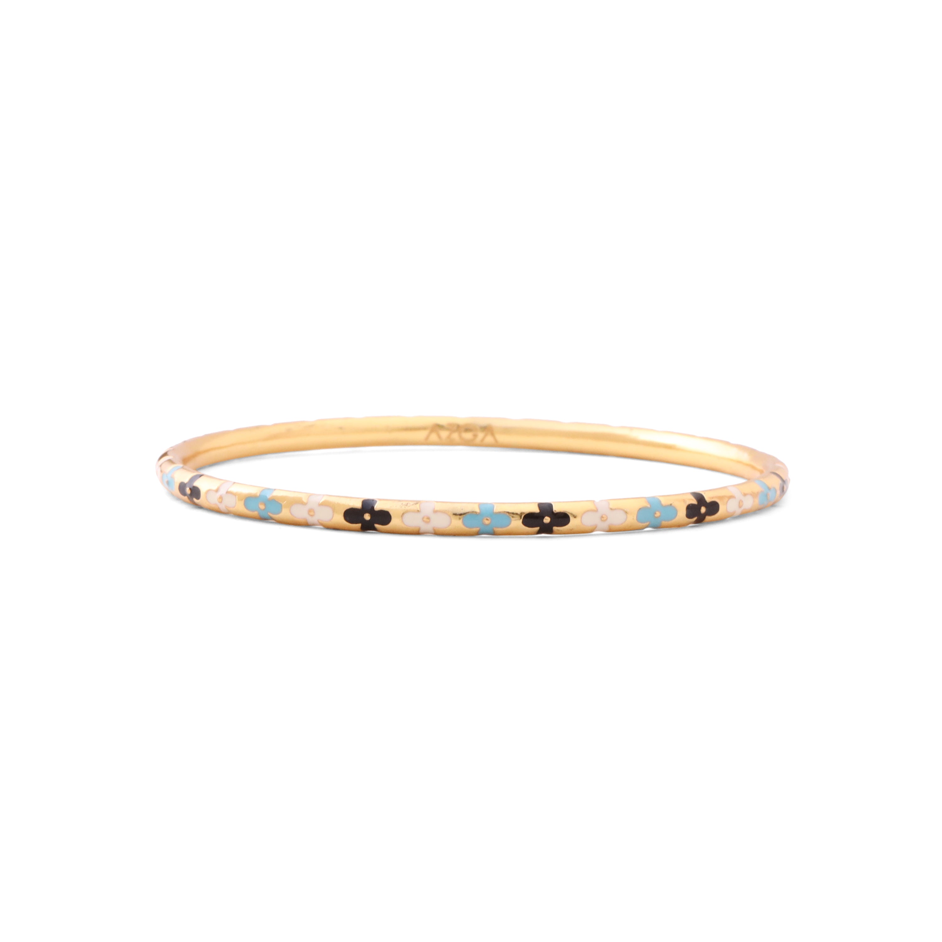 Bagh Enamel Bangle - Ivory, Turquoise, Blue – AZGA