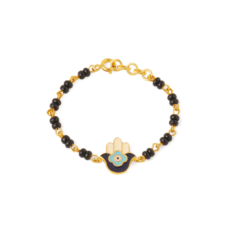 Buy 22ct Yellow Gold Baby Bracelet Black & Gold Beads Maniya / Manka /  Nazariya Online in India - Etsy