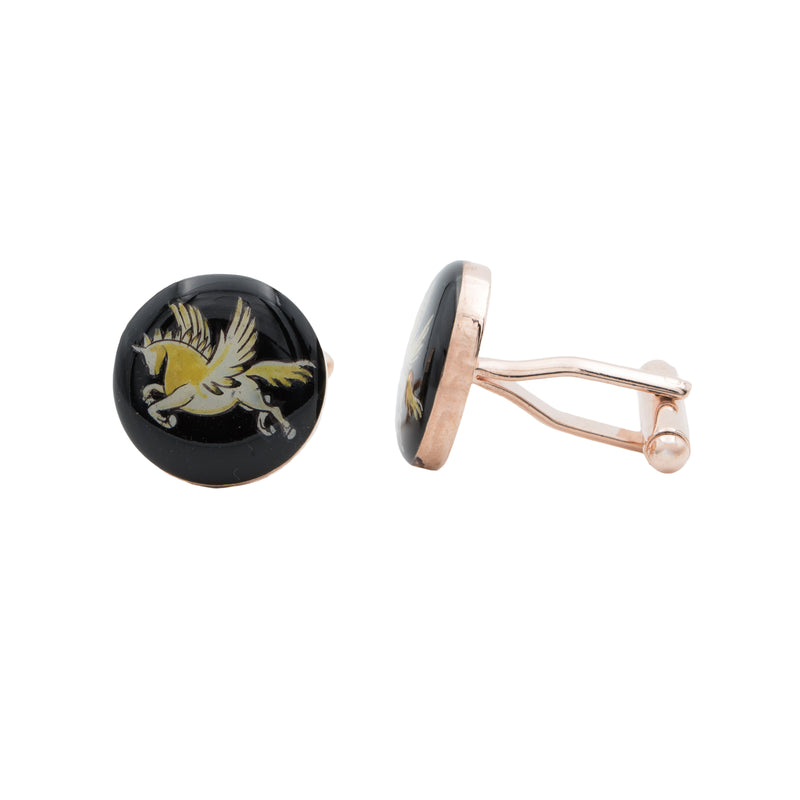 The Unicorns enamel gifts for men, handcrafted cufflinks artistic, hand ...