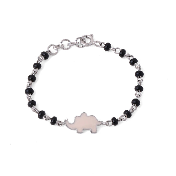 Elephant White Beads Bracelet